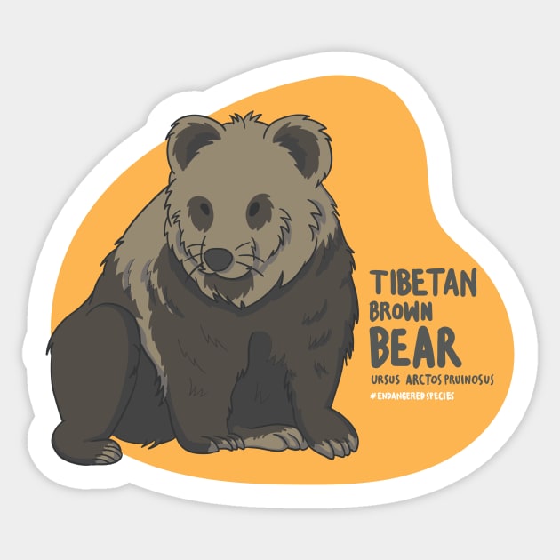 The Tibetan Brown Bear Sticker by Gernatatiti